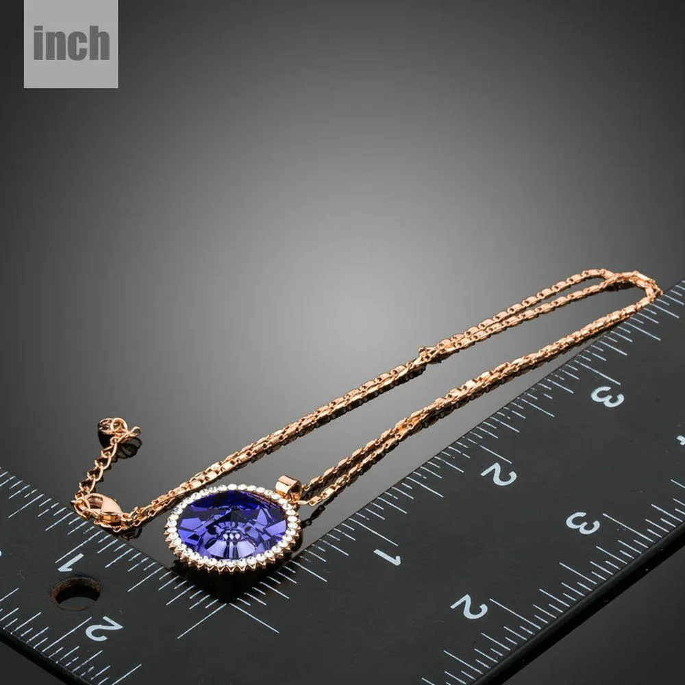Purple Lotus Flower Pendant Necklace KPN0235