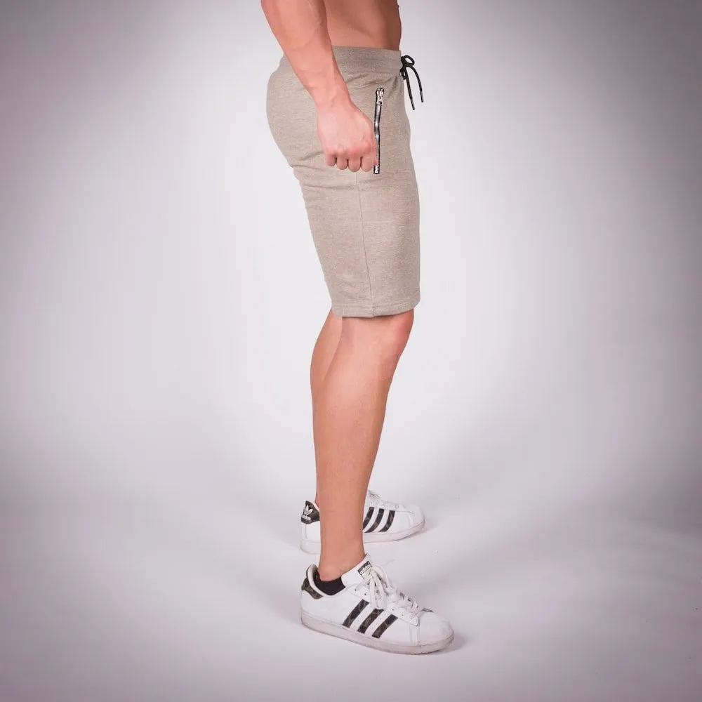 Ribbed Shorts - Melange Olive