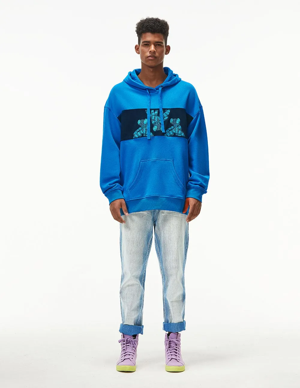 Robert Blue Blocking Sweat Hoodie