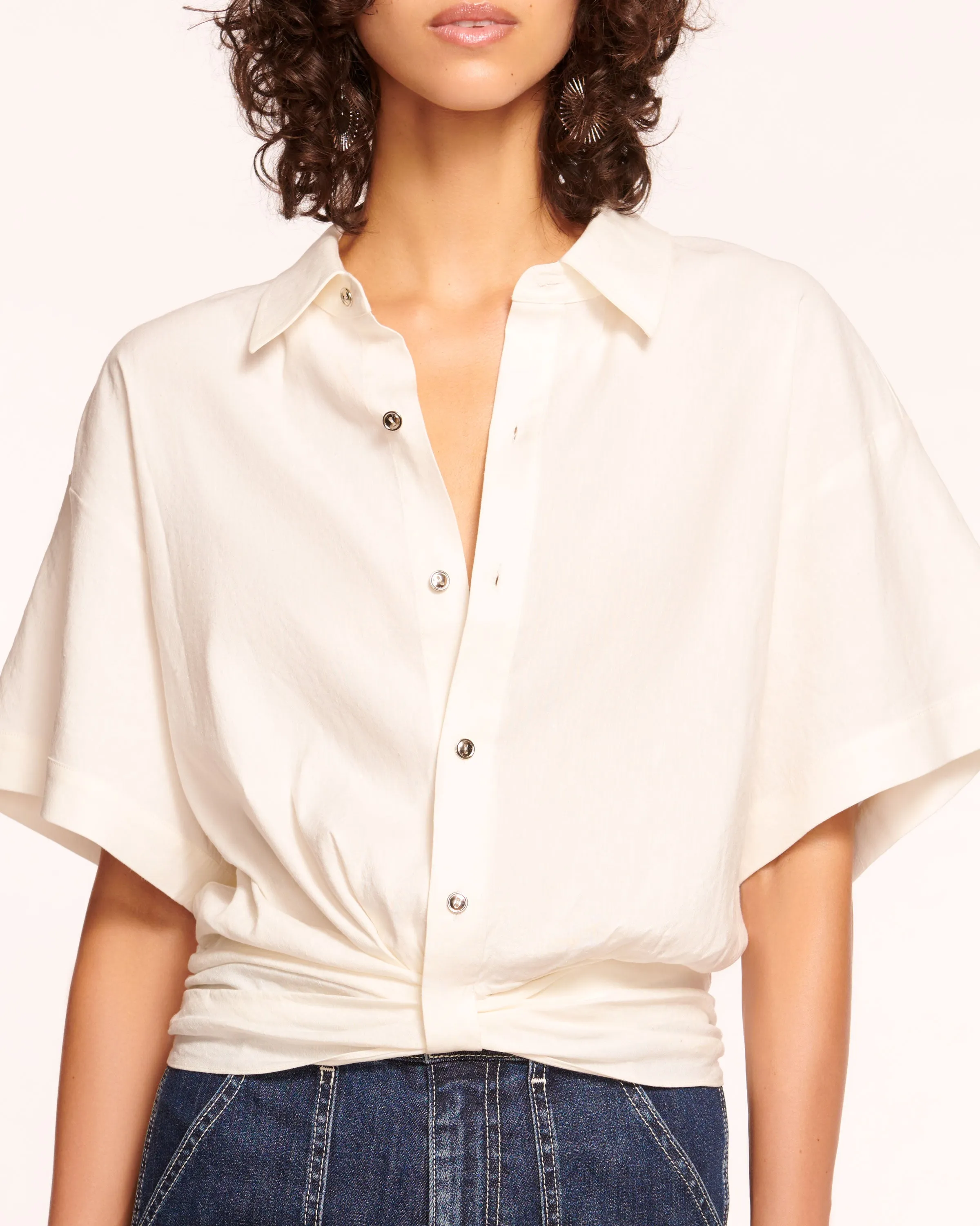 Rosa Short Sleeve Button Down Top