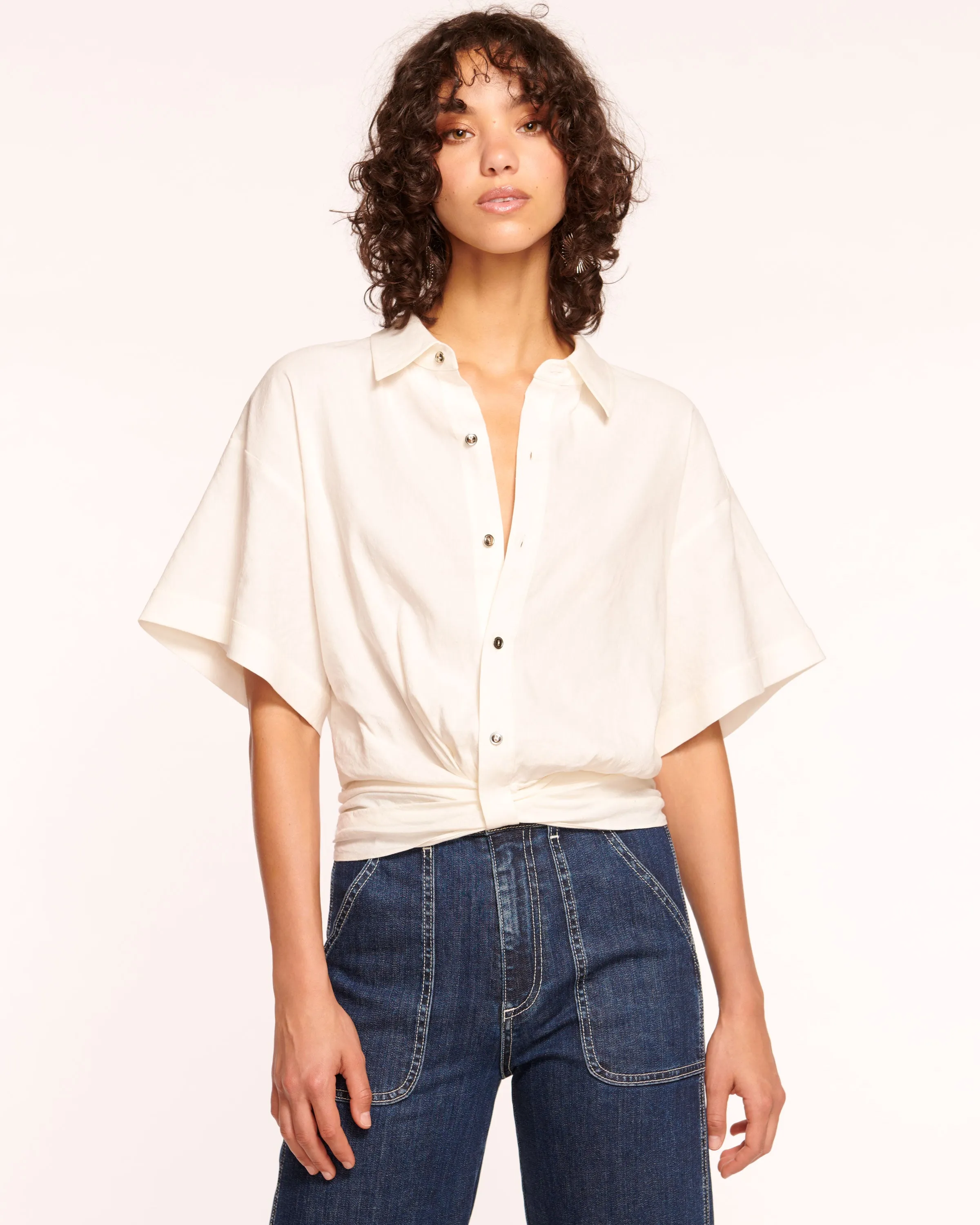 Rosa Short Sleeve Button Down Top