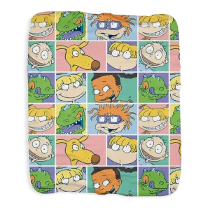 Rugrats Cast Grey Sherpa Blanket