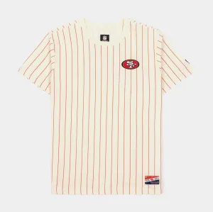 San Francisco 49ers Throwback Mens Short Sleeve Shirt (Beige/Red)