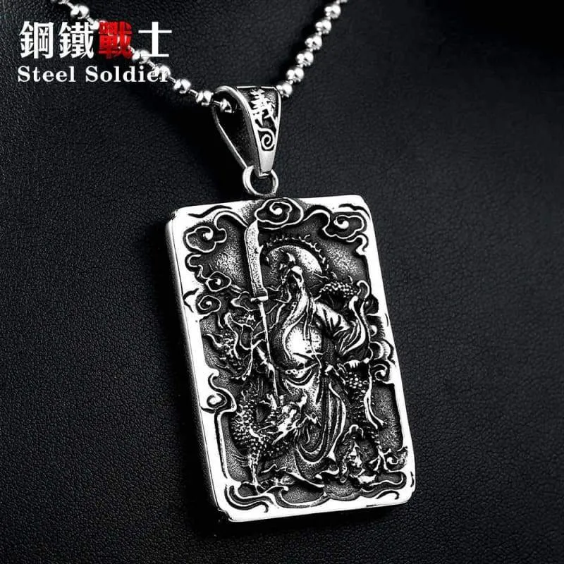Steel soldier The Romance of the Three Kingdoms GuanYu pendant necklace classic Chinese style jewelry