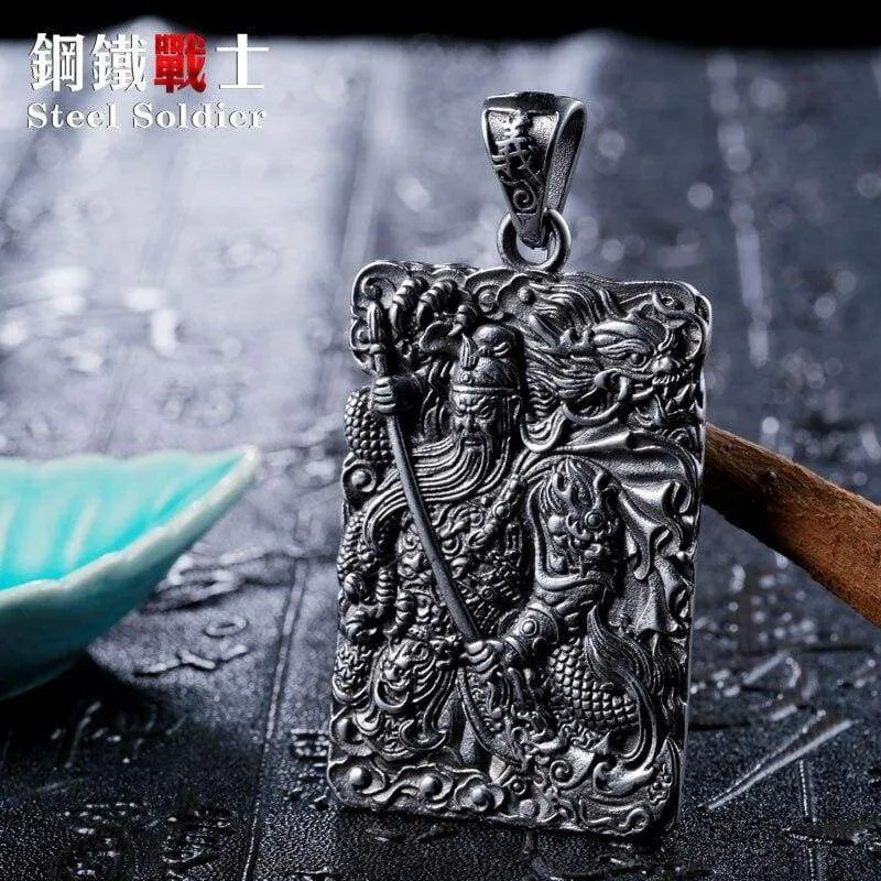 Steel soldier The Romance of the Three Kingdoms GuanYu pendant necklace classic Chinese style jewelry