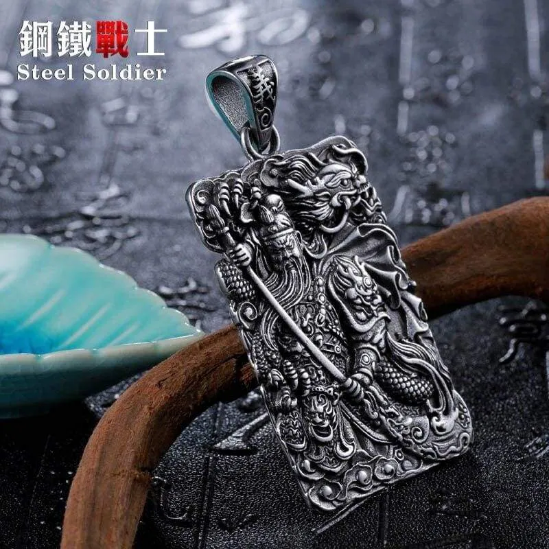 Steel soldier The Romance of the Three Kingdoms GuanYu pendant necklace classic Chinese style jewelry