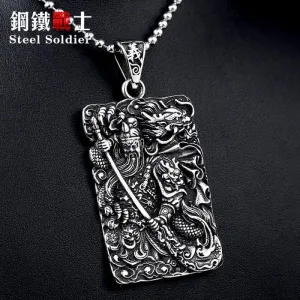 Steel soldier The Romance of the Three Kingdoms GuanYu pendant necklace classic Chinese style jewelry