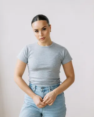 The Babe Tee in Heather Grey