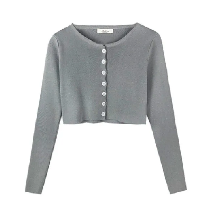 Tops Women Short Sweater Slim Look Matching Outdoor Red Bare Belly Sexy Cardigan Outerwear
