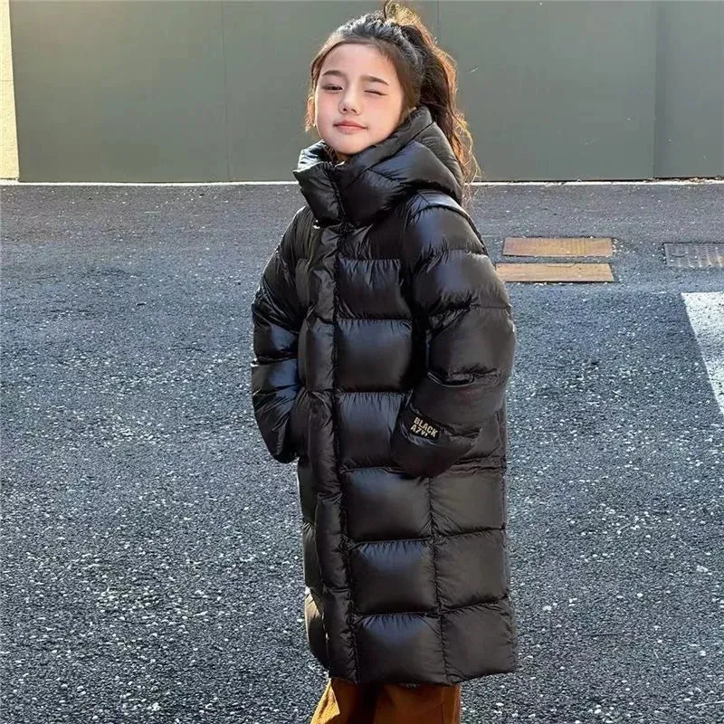 Winter Verdicken Mädchen Oberbekleidung Warm Halten Mode Wasserdichte Kinder Jacke Mit Kapuze Zipper Mädchen Mantel 4-12 Jahre Kinder der Kleidung