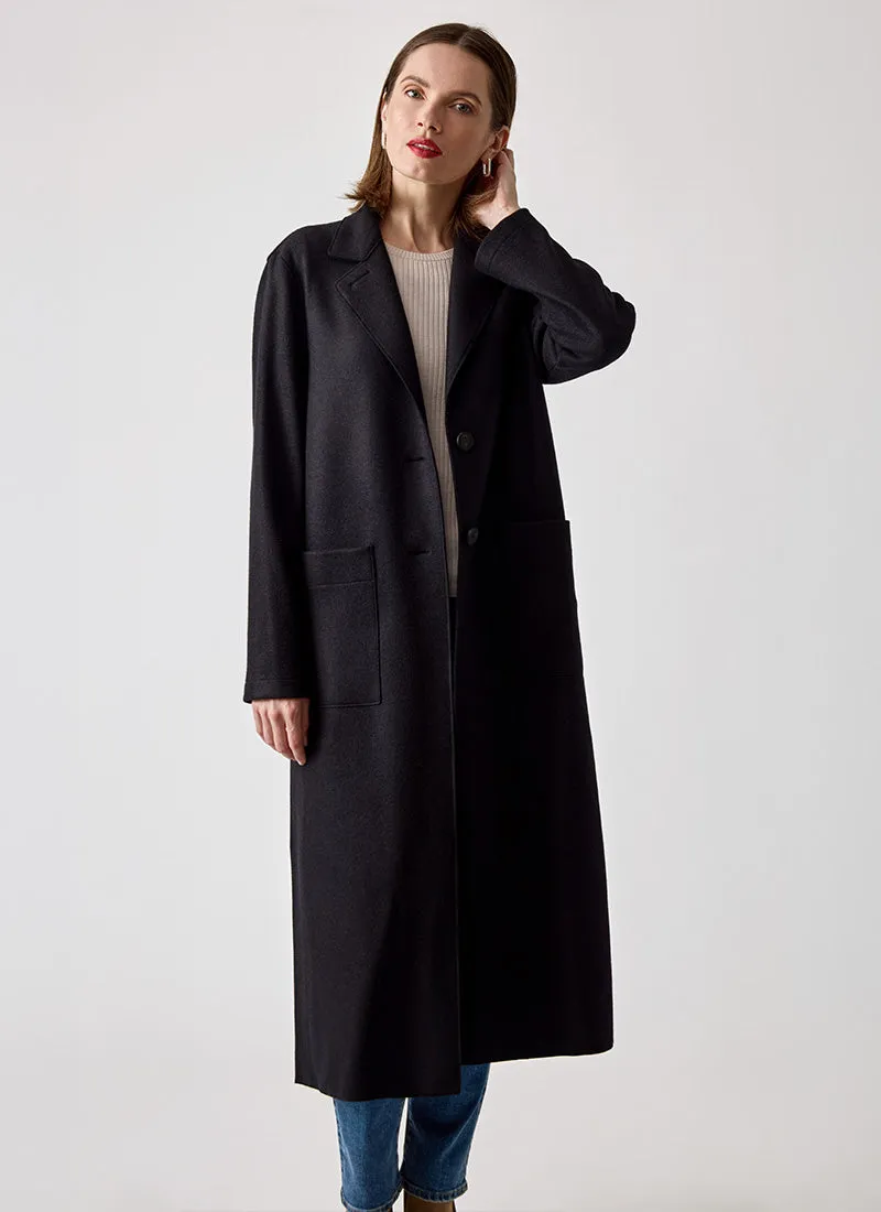 Wool and Cashmere Long Patch Pocket Coat