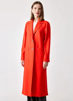 Wool and Cashmere Long Patch Pocket Coat