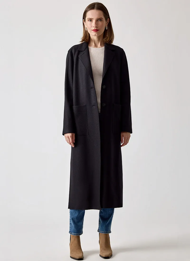 Wool and Cashmere Long Patch Pocket Coat