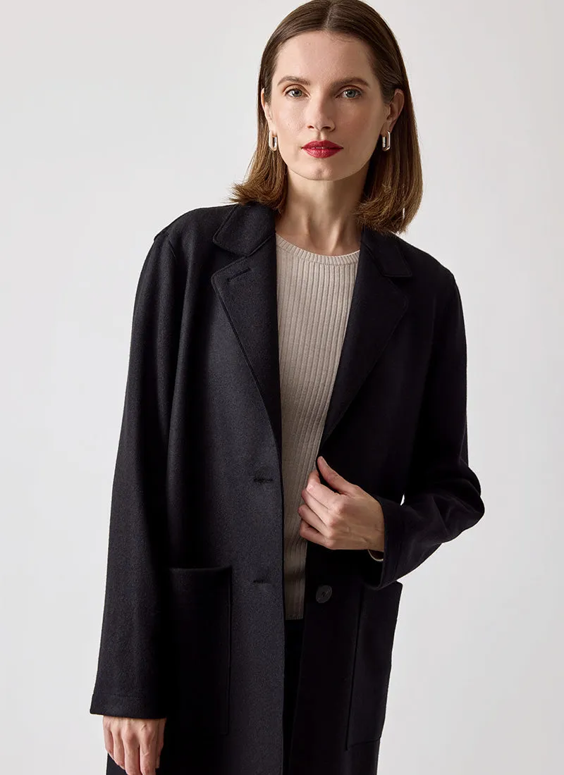 Wool and Cashmere Long Patch Pocket Coat